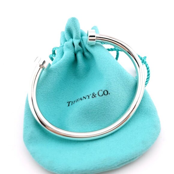 Tiffany & Co. Jewelry - Return To Tiffany & Co. Sterling Silver 5mm Wide Circle Edge Cuff 7" In Bracelet